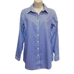 Orvis Blue and White Striped Button Down Shirt